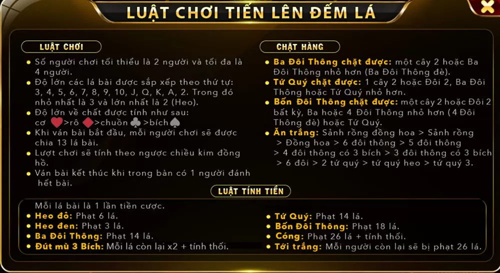 Luật chơi cơ bản tiến lên miền nam K8cc